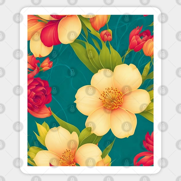 Soft colors flower composition pattern Sticker by PatternToSuccess